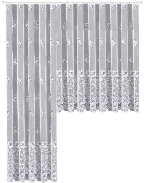 Weckbrodt Gardine Rostock (1 St), Kräuselband, halbtransparent, Jacquard, Jacquard, strukturiert, Allover, Motiv, Bordüre, nach Maß, Store