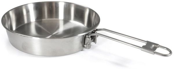 Origin Outdoors Bratpfanne Origin Outdoors Edelstahl-Bratpfanne mit klappbarem Griff Ø 18 cm