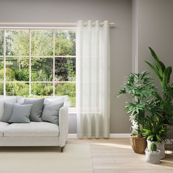 Neutex for you! Vorhang nach Maß EVA (1 St), Ösen, transparent, Uni-Voile mit elegantem Glanz