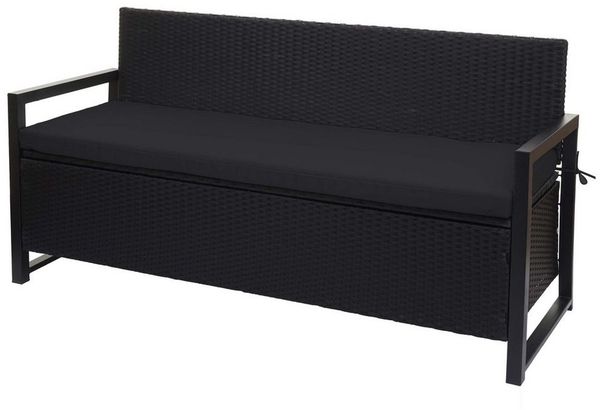MCW Sitzbank MCW-F39-3, Staufach inkl. wasserabweisendem Bezug, Kissenbezug mit Reißverschluss