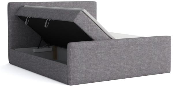 Boxspringbett Schlafzimmerbett LEWIS LUX 160x200cm in Stoff Monolith Creme Bild 2