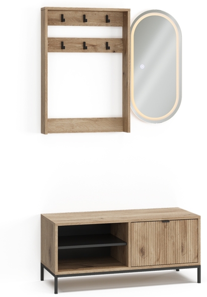 Garderobe Eliza Viking Oak 100x45 cm Set, 3 Teile Vicco