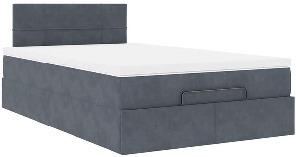 vidaXL Ottomane Bett mit Matratze & LEDs Dunkelgrau 120x190 cm Samt 3312609 Bild 7