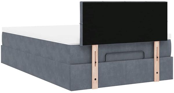 vidaXL Ottomane Bett mit Matratze & LEDs Dunkelgrau 120x190 cm Samt 3312609 Bild 12