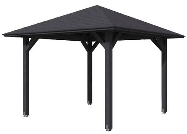 SKANHOLZ Pavillon, Zeltdach, viereckig, BxT: 374x374 cm schiefergrau Gartenpavillon