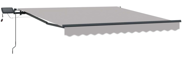 vidaXL Einziehbare Markise Hellgrau 350 x 250 cm Stoff 3330380