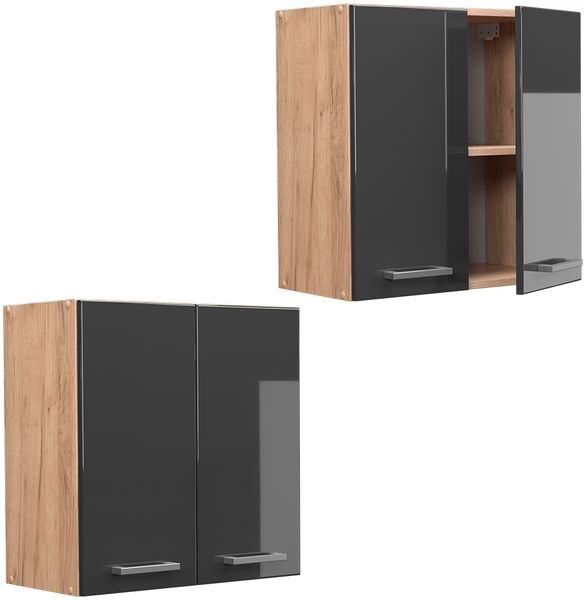 Vicco Küchenschrank Küchenzeile R-Line, Anthrazit Hochglanz, Hängeschrank 60 cm Bild 5
