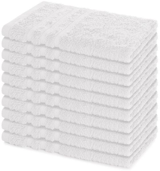 Lavea Gästehandtücher 30x50 cm, 10er Set Gästehandtuch, Elena-Frottee Handtuch, Gästetuch, (Set, 10-St), 500 g/m² Frottier, weich & saugstark, pflegeleicht