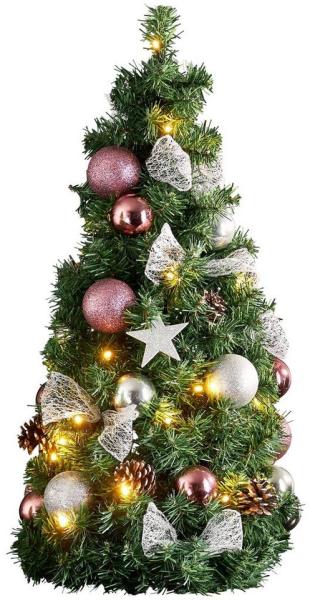 LED Stehleuchte, Weihnachtsbaum, Kugeln Sterne, H 65 cm