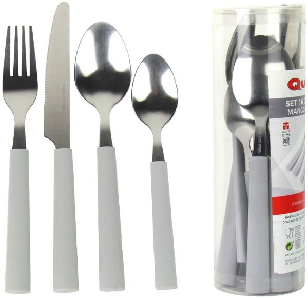 Quttin Besteck-Set 16-tlg. Besteckset Campingbesteck Gartenbesteck für, 4 Personen, spülmaschinengeeignet