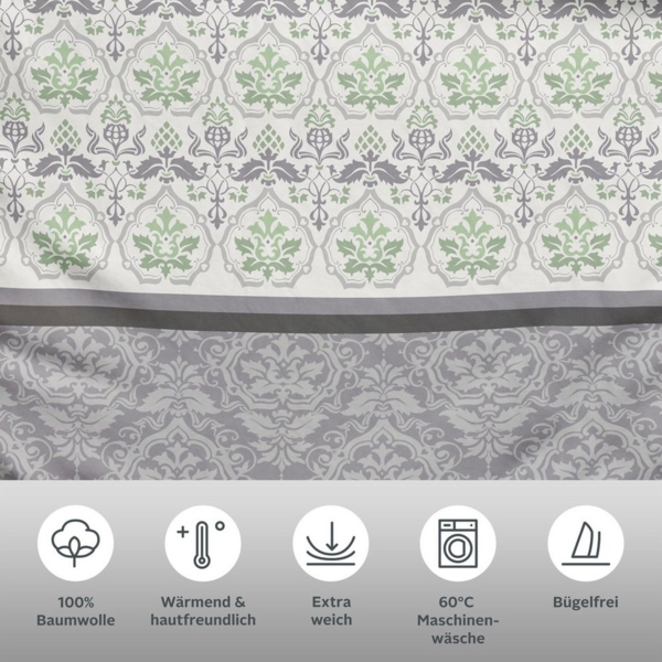 Home affaire Bettwäsche Cremona, Biber, romantische Bettwäsche in verschiedenen Qualitäten, ab Gr. 135x200 cm Bild 2