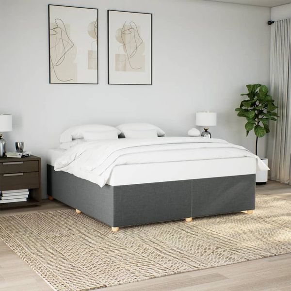 vidaXL Bettgestell ohne Matratze Dunkelgrau 200x200 cm Stoff 3284758