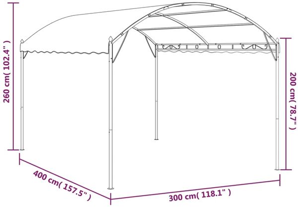 vidaXL Pavillon 4x3x2,6 m Taupe 180 g/m² 312217 Bild 6