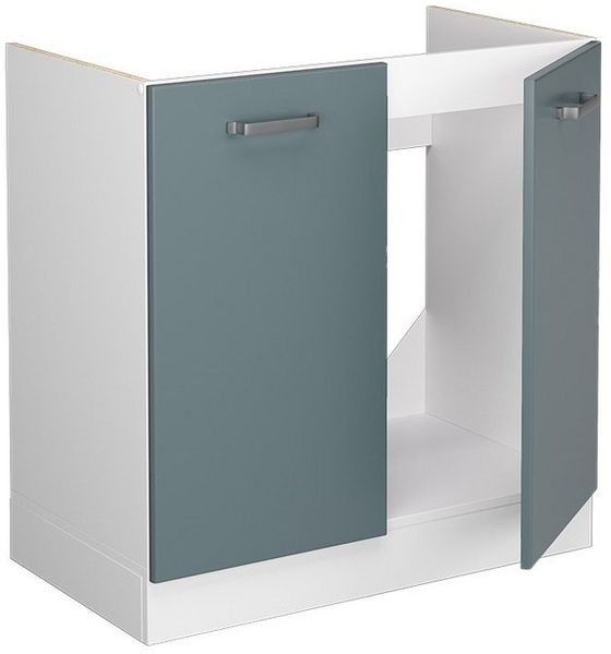 Spülenunterschrank R-Line Blau-Grau 80 cm ohne Arbeitsplatte Vicco Bild 3