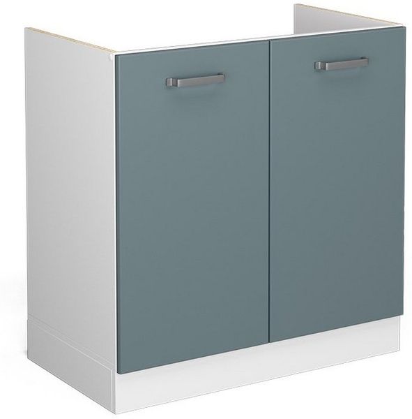Spülenunterschrank R-Line Blau-Grau 80 cm ohne Arbeitsplatte Vicco