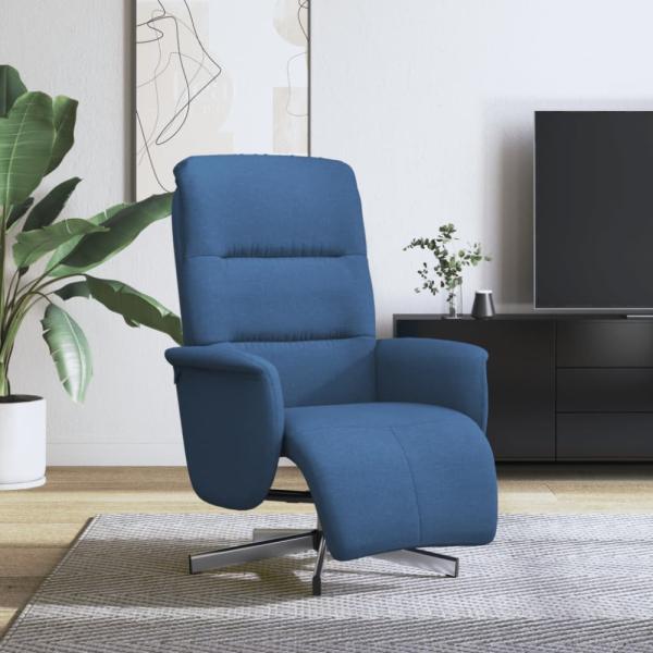 vidaXL Relaxsessel mit Fußteil Blau Stoff 356568