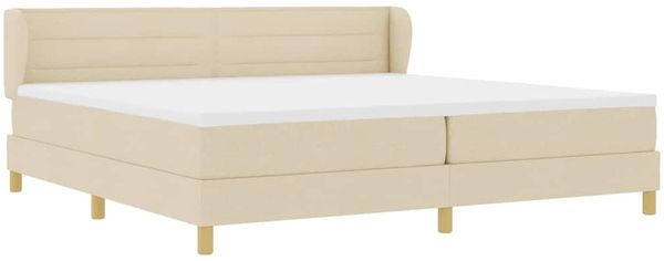 vidaXL Boxspringbett mit Matratze Creme 200 x 200 cm Stoff 3340176 Bild 6