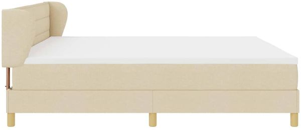 vidaXL Boxspringbett mit Matratze Creme 200 x 200 cm Stoff 3340176 Bild 8
