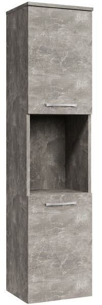 Badplaats Badezimmerschrank Montreal 30 x 30 x 131 cm Beton Grau - Hoch Badschrank Mit 2 Türen