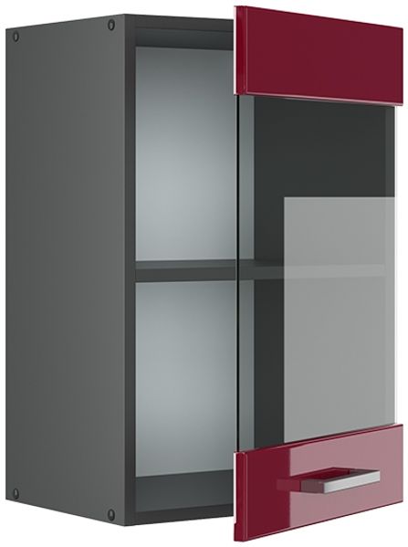 Küchenglasschrank R-Line Rot Hochglanz 40 cm Vicco Bild 4