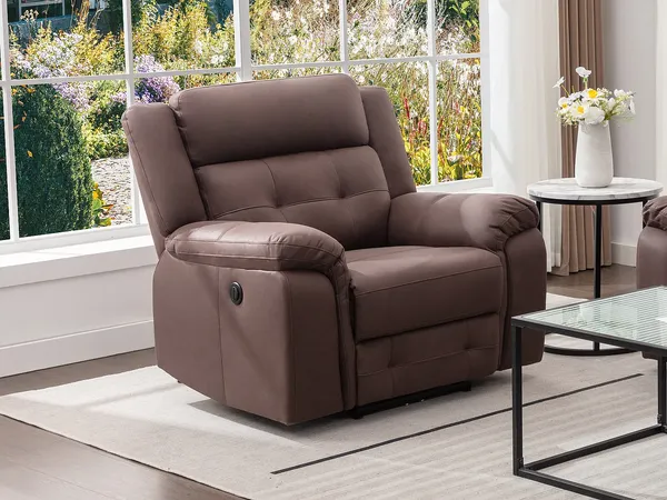 Vente-unique - ORTIANO Sessel StoffStoff Braun - B 97 cm x H 102 cm x L 103 cm