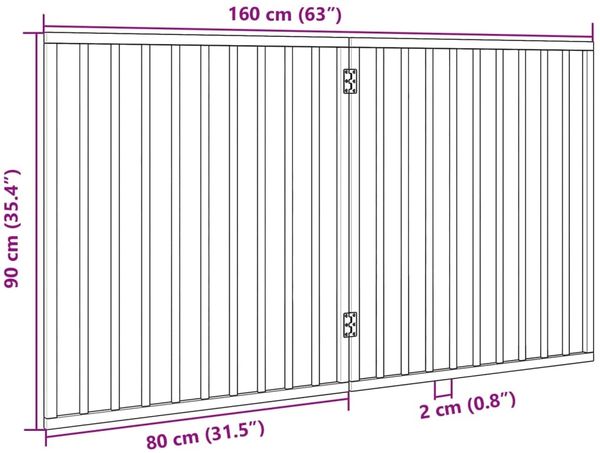 vidaXL Hundegitter Faltbar 2 Paneele 160 cm Pappelholz 352178 Bild 9