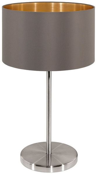Eglo 31631 Tischlampe MASERLO Textil cappuccino, gold E27 1X60W H:42cm Ø23cm mit Kabelschalter