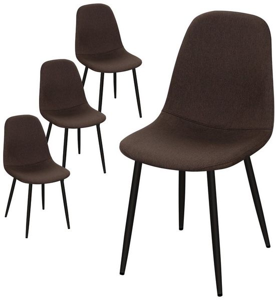 HOMELUX 4-Fußstuhl Esszimmerstühle 4er Set, Stühle Esszimmer Küchenstuhl mit Metallbeinen (Stuhl für Schlafzimmer, Wohnzimmer, 4 St), Polsterstuhl bis 110 kg