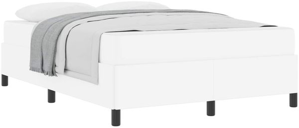 vidaXL Bettrahmen mit Matratze Weiß 140 x 200 cm Stoff 3399005 Bild 2