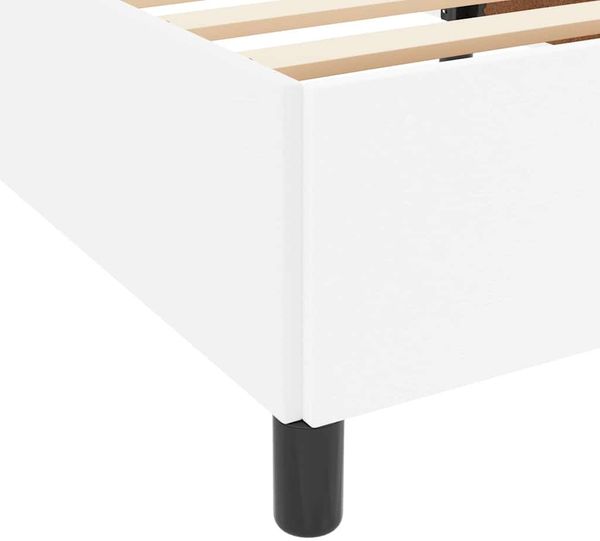 vidaXL Bettrahmen mit Matratze Weiß 140 x 200 cm Stoff 3399005 Bild 10
