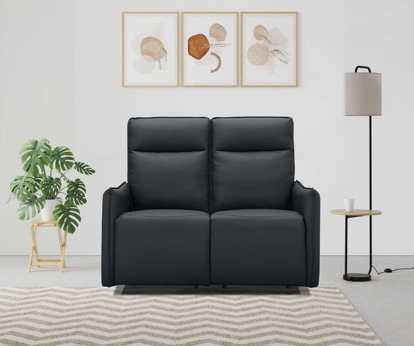 Dorel Home 2-Sitzer Lugo, Kinosofa mit Reclinerfunktion in Kunstleder und Webstoff, mit manueller Relaxfunktion in beiden Sitzen