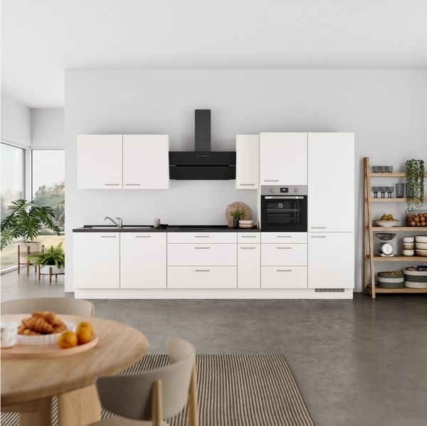 nobilia® Küchenzeile "Laser II", NEU: individuell anpassbar mit gratis Profi-Beratung, vormontiert, 180 cm breit, optional mit verschiedenen E‑Geräte-Sets