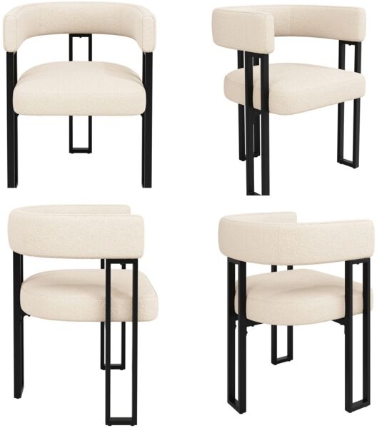 Merax Esszimmerstuhl(Set, 4 St), 4er Set, Make-up-Stuhl, Schminkstuhl Ergonomischer Stuhl, Leichter Luxusstuhl Geschwungene Rückenlehne, Beige