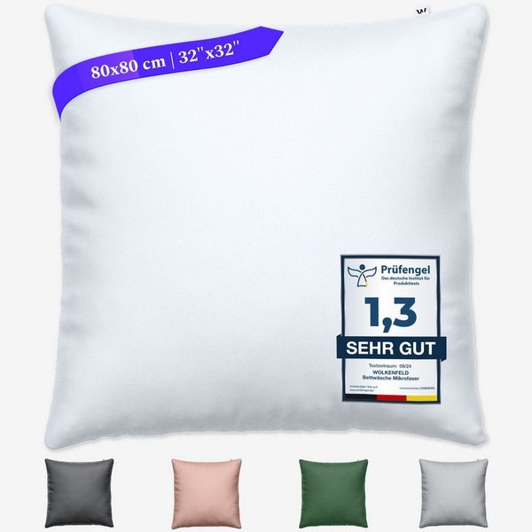 Wolkenfeld Kissenbezug Mikrofaser Kissenbezug - Allergiker Kopfkissenbezug - unfassbar weich, Größe 80x80, 40x80 und 70x90 cm I versteckter Reißverschluss