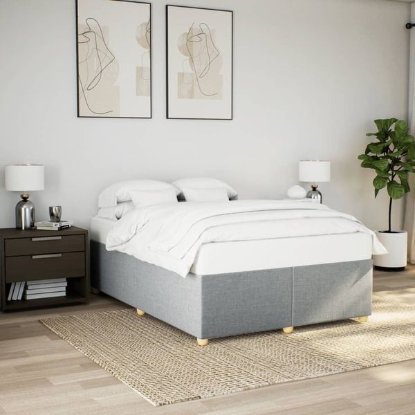 vidaXL Bettgestell ohne Matratze Hellgrau 140x190 cm Stoff 3284729