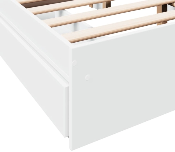 vidaXL Bettgestell mit Schubladen Weiß 135 x 190 cm Holzwerkstoff 3280692 Bild 7