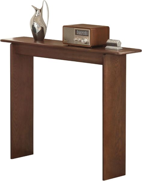Platzsparende Flurkonsole aus massiver Natur-Eiche, schlanker Eingangstisch mit modernem minimalistischem Stil für Wohnzimmer