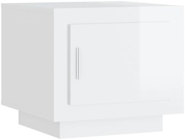 Couchtisch, Sofatisch Hochglanz-Weiß 51x50x45 cm Holzwerkstoff