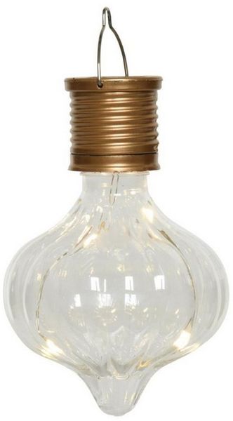 MARELIDA LED Solarleuchte LED Solar Glühbirne Gartenleuchte Balkon Kugelleuchte H: 11,7cm klar, LED Classic, warmweiß (2100K bis 3000K)