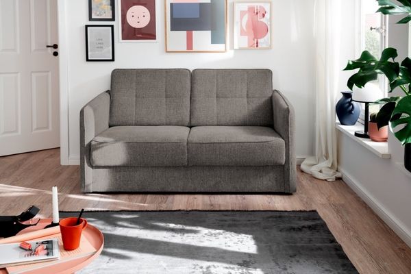 Sofa Milano von Benformato mit zwei einzeln ausziehbaren Schlaffunktionen Luxus-Mikrofaser