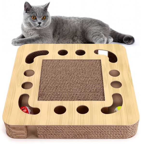 nobleza Kratzpappe Katzen kratzbrett mit Minze 3 in 1 Wellpappe Kratzmatte Katze