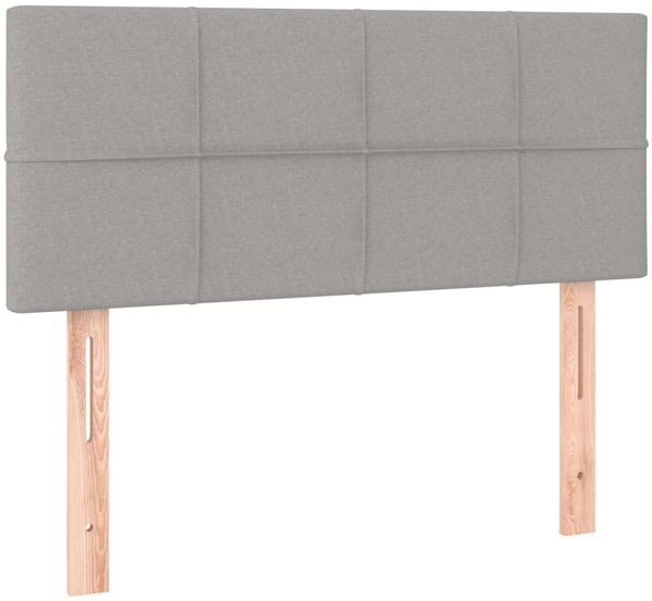 vidaXL Polsterbett mit Matratze & LED Hellgrau 90x200 cm Stoff [3133685] Bild 7