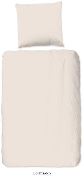 good morning Renforcé Bettwäsche 2 teilig Bettbezug 140x220 cm Kopfkissenbezug 60x70 cm Uni duvet cover 0270.02.01 Sand