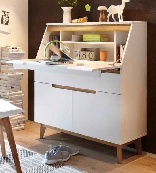 Cervo Sekretär - Weiß matt Asteiche