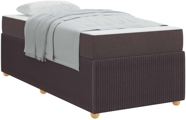 vidaXL Bettrahmen mit Matratze Dunkelbraun 90 x 190 cm Stoff 3398330