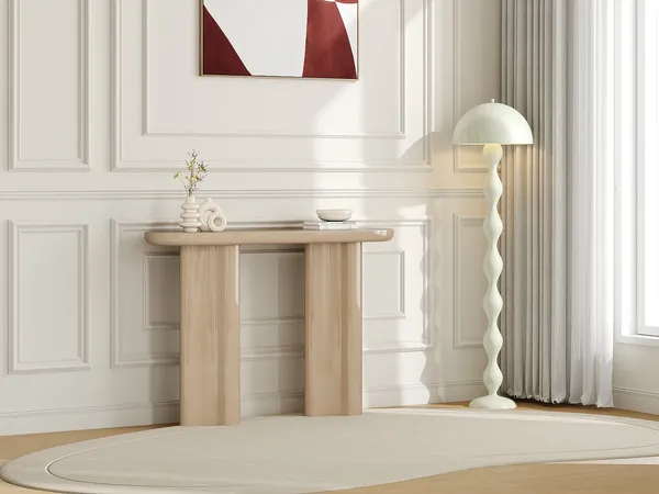 Vente-unique - LESONA Konsole Holz, Platte Beige - B 35 cm x H 80 cm x L 120 cm