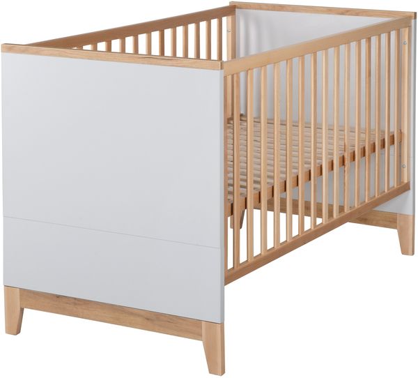roba Gitterbett 'Caro' 70 x 140 cm - höhenverstellbar - mittwachsend - 3 Schlupfsprossen - Lichtgrau