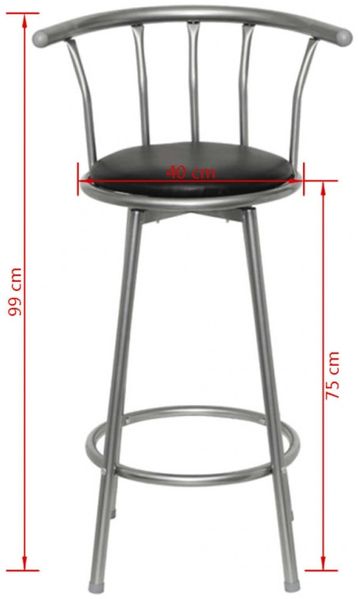 Barhocker 2 Stk. Schwarz Kunstleder [60561] Bild 10