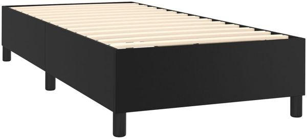 vidaXL Polsterbett mit Matratze & LED Schwarz 90x190 cm Kunstleder [3139235] Bild 5