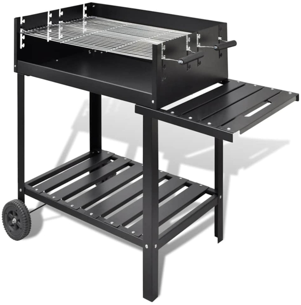 vidaXL BBQ Holzkohlegrill, Stahl Schwarz, 115 x 60 x 90 cm